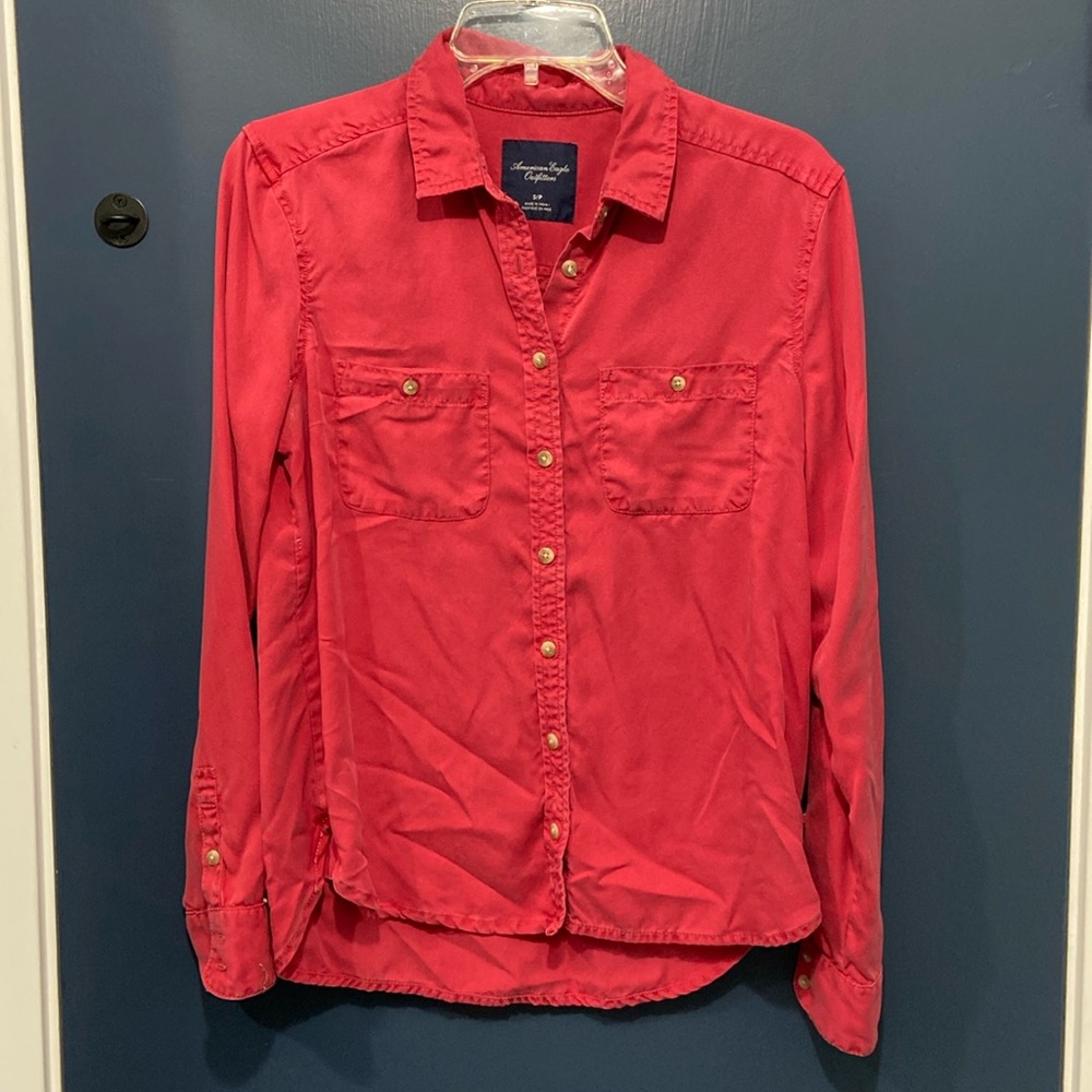 Oversized American Eagle Button Up